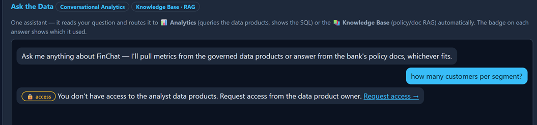An app denying access and linking to the request flow
